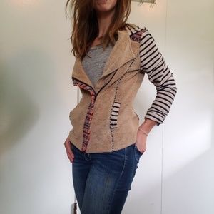 BKE a-line hooded full zip sweater